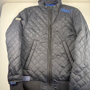 Superdry Black Bomber Jacket with Blue Lining